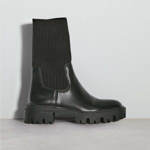 Zara sock style lug boots size 38  (7.5)